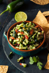 Raw Homemade Cucumber Pico De Gallo Salsa