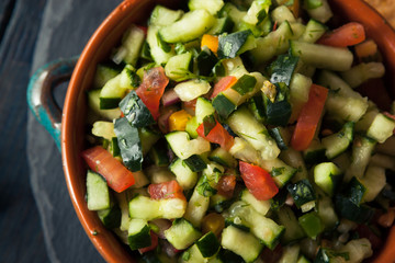 Raw Homemade Cucumber Pico De Gallo Salsa