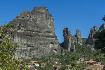 Town of Kastraki, Meteora mountains in Thessaly, Greece