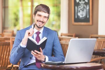 Happy businesman has a good idea!