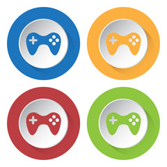 set of four icons - gamepad