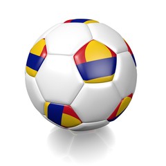 Football soccer ball with a national flag texture