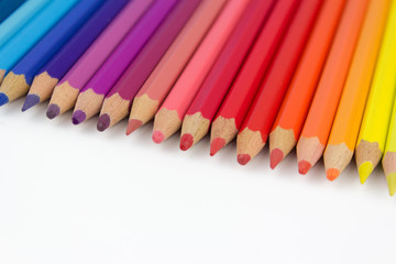 Fototapeta premium color pencils on white background
