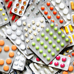 A lot of medicine pills in pack