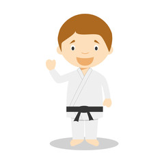 Sports cartoon vector illustrations: Judo