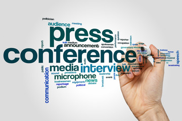 Press conference word cloud
