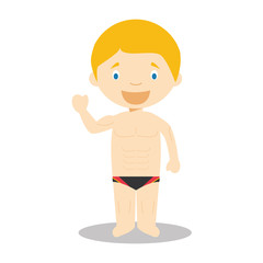 Sports cartoon vector illustrations: Diving