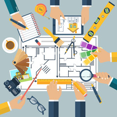 Architect designer, project drawings