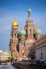 Fototapeta na wymiar St. Petersburg, Russia - March, 13, 2016: Church of savior on Spilled Blood in St. Petersburg, Russia.