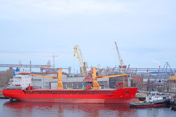 St. Petersburg, Russia - on April 3, 2016: Cargo port in St. Petersburg, Russia