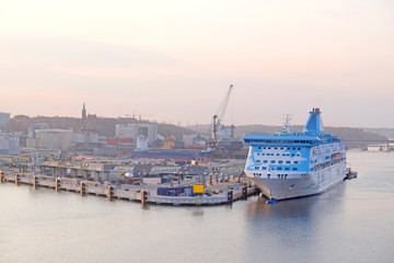 Fototapeta na wymiar Stockholm, Sweden - April, 5, 2016: Cruise ship in Stockholm, Sweden