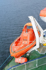life boat on board of a cruise ship