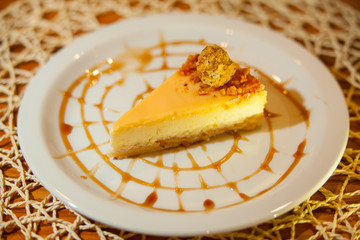 delicious cheesecake with Caramel