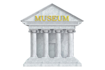 Obraz premium Museum building with columns, 3D rendering
