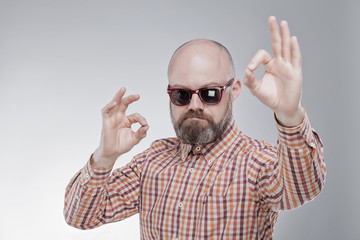 Naklejka premium a bearded man middle-aged of average