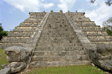 Mayan temple at Chichen-itza pyramids, mexico