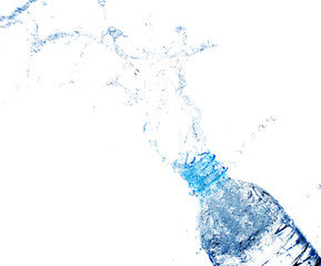 Bottle with water splash.