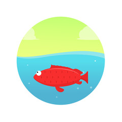 Naklejka premium Fish in the sea vector illustration