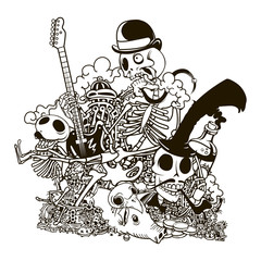 Skull Doodle. Vector illustration