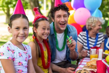  Happy family celebrating a birthday