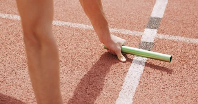 Sportsperson practicing relay