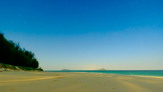 background of the star at night , bulone island, satun province,
