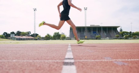 Athlete running on the running track