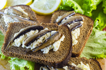 sandwiches with sprats