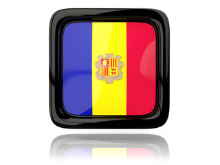 Square icon with flag of andorra