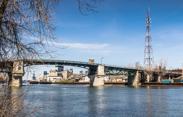 Fototapeta premium Sorel-Tracy old bridge landscape