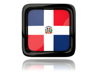 Square icon with flag of dominican republic