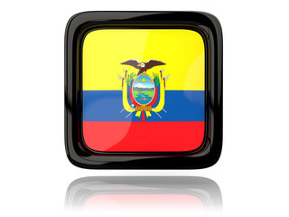 Square icon with flag of ecuador