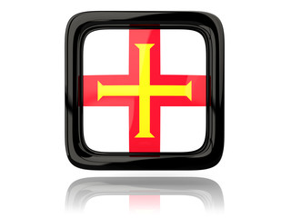 Fototapeta premium Square icon with flag of guernsey