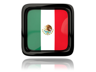 Square icon with flag of mexico