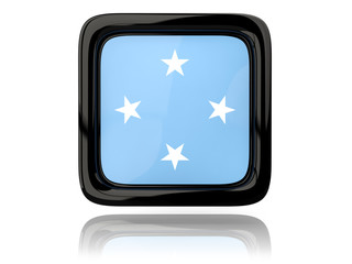 Square icon with flag of micronesia