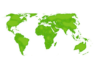 世界　地図　緑　アイコン
