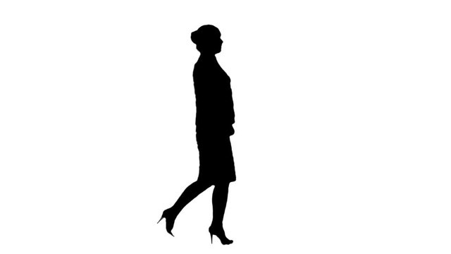 Walking business lady (loop with alpha)