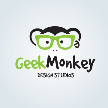 Monkey Logo.Animal logo template.Chimp logo.