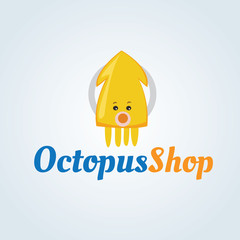 Octopus logo,Kids logo template,cute logo design,Cafe logo.