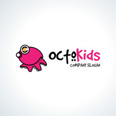 Octopus logo,Kids logo template,cute logo design,Cafe logo.