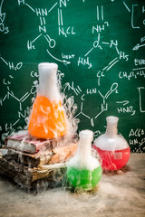 Chemical reaction on chemistry lessons