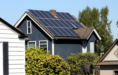Solar panels on the roof of a home