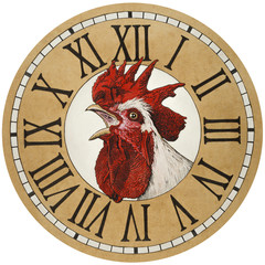 Rooster in the watch dial. - 108593712