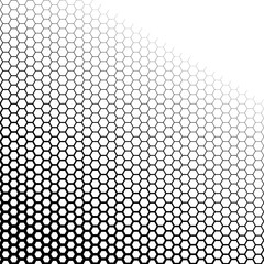 Background with gradient of black and white hexagons