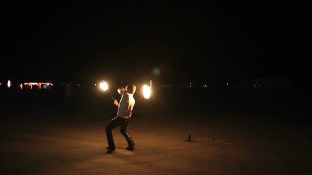 Impressive fire show