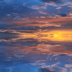 Natural background of the colorful sky and beautiful water reflection, During the time sunrise and sunset