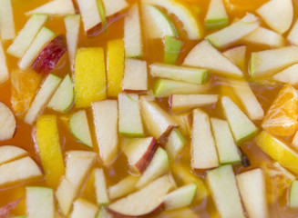 Closeup fresh fruit punch 