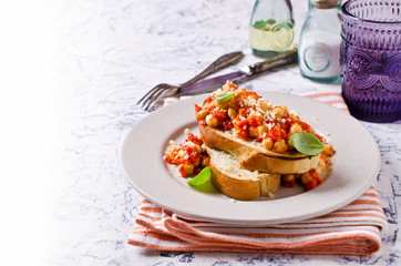 Bruschetta with chickpeas