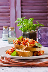 Bruschetta with chickpeas