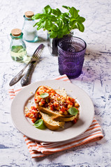 Bruschetta with chickpeas